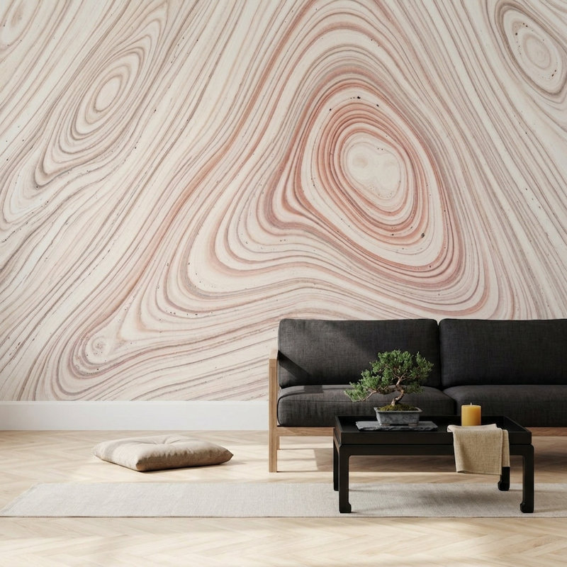 Papier peint abstrait avec fond de lignes abstraites en marbre, 100 po x 96 po, Non tissé