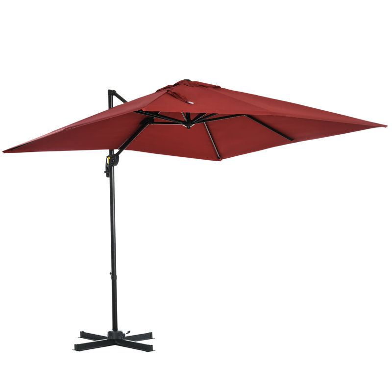 Parasol carré en porte-à-faux 8 pi Naaya, Vin rouge
