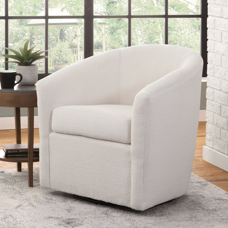 Fauteuil d'appoint rotatif Odessa, Polyester ivoire