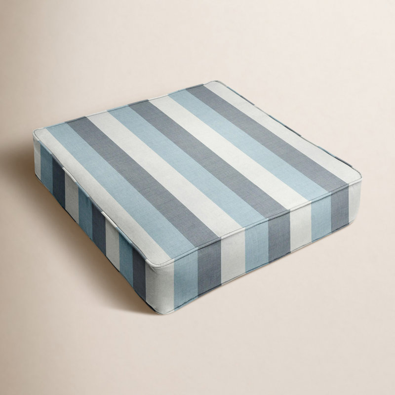 Haysi Outdoor Sunbrella Seat Cushion, Blue Stripe Sunbrella®, 25" x 25"