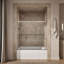 Elate Sliding Bath Door, 56-3/4-In H X 56-1/4 - 59-5/8-In W With Heavy 5/16-In Thick Crystal Clear Glass-680138536