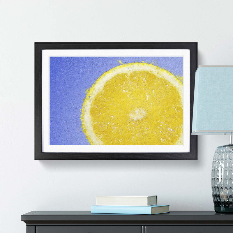Lemon Slice - Picture Frame Painting Print, Black Framed, 36cm H x 48cm W x 2cm D