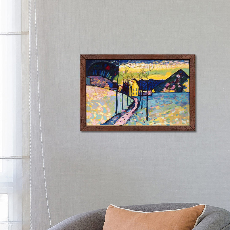 Winter Landscape by Wassily Kandinsky - Painting on Canvas, 152.5 cm H x 101.5 cm W, Brown Framed