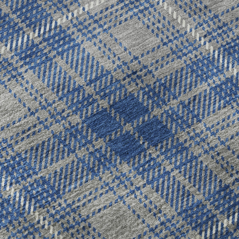 Tapis écossais de qualité supérieure lavable à la machine Lyndhurst AMF993, Rectangle 9 pi x 12 pi
