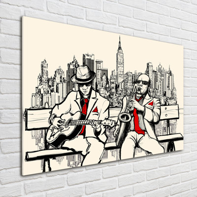New York Jazz 1 Piece Wall Art on Glass