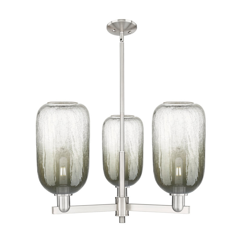 Lustre suspendu 3 lumières Gateshead, Ardoise, Nickel satiné