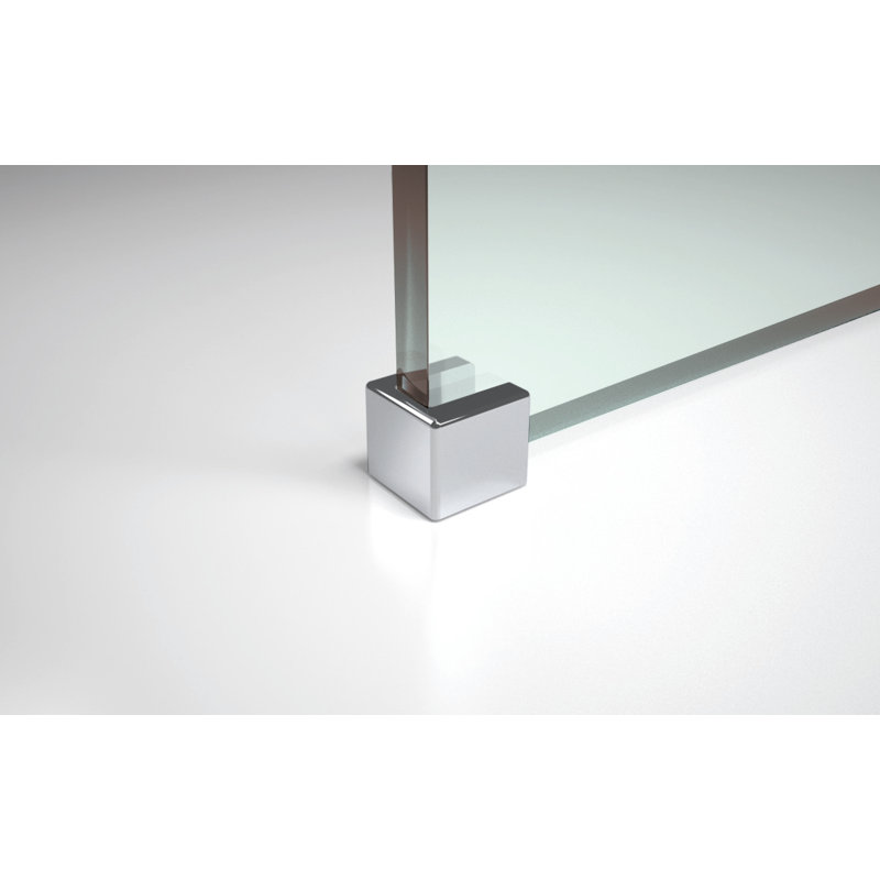 Kuadra Slab Semi-Frameless Wet Room Glass Screens with Clear Glass, 2000 mm x 700 mm