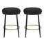 Tabourets de comptoir modernes, tabourets de comptoir noirs avec structure en fer, coussin éponge, repose-pieds, convenant à la cuisine / chambre / salle à manger-634480241-634480240