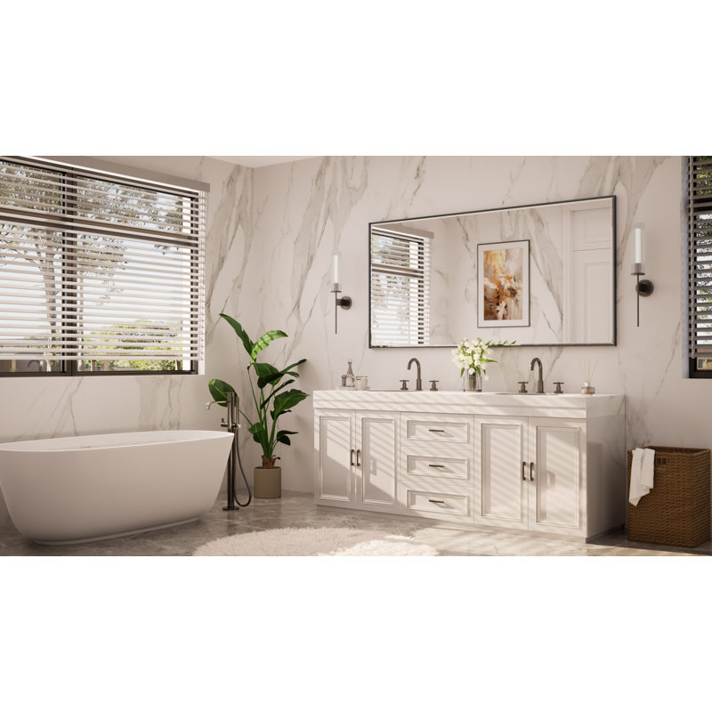 Miroir de salle de bain Areiona, Noir, 36 po x 72 po