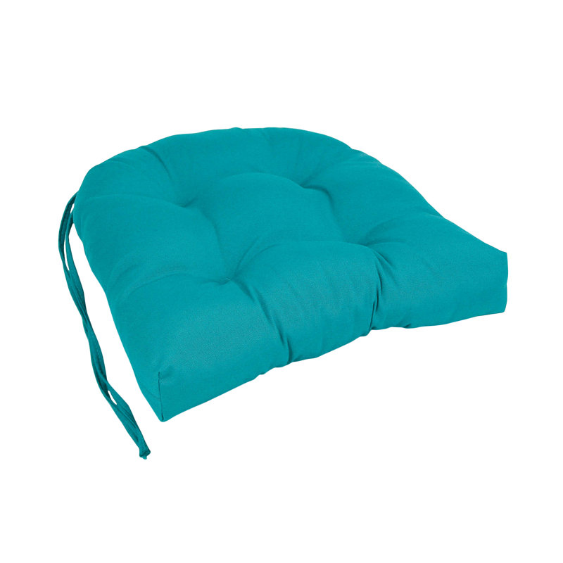Outdoor 3.5'' Dining Chair Seat Cushion, Aqua Blue