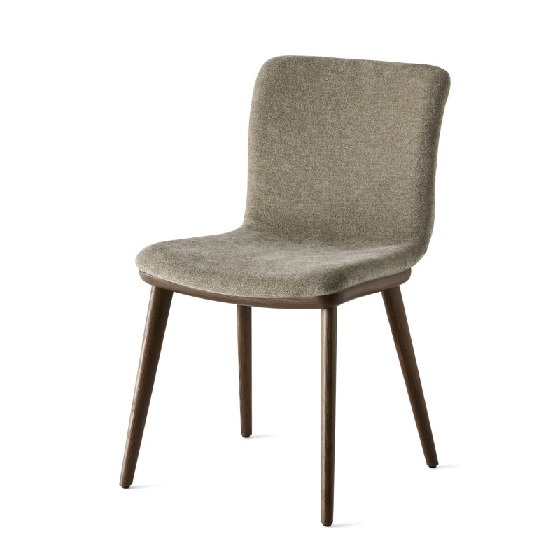 Annie Upholstered Dining Chair with Wooden Legs, Smoke, Anouk Taupe