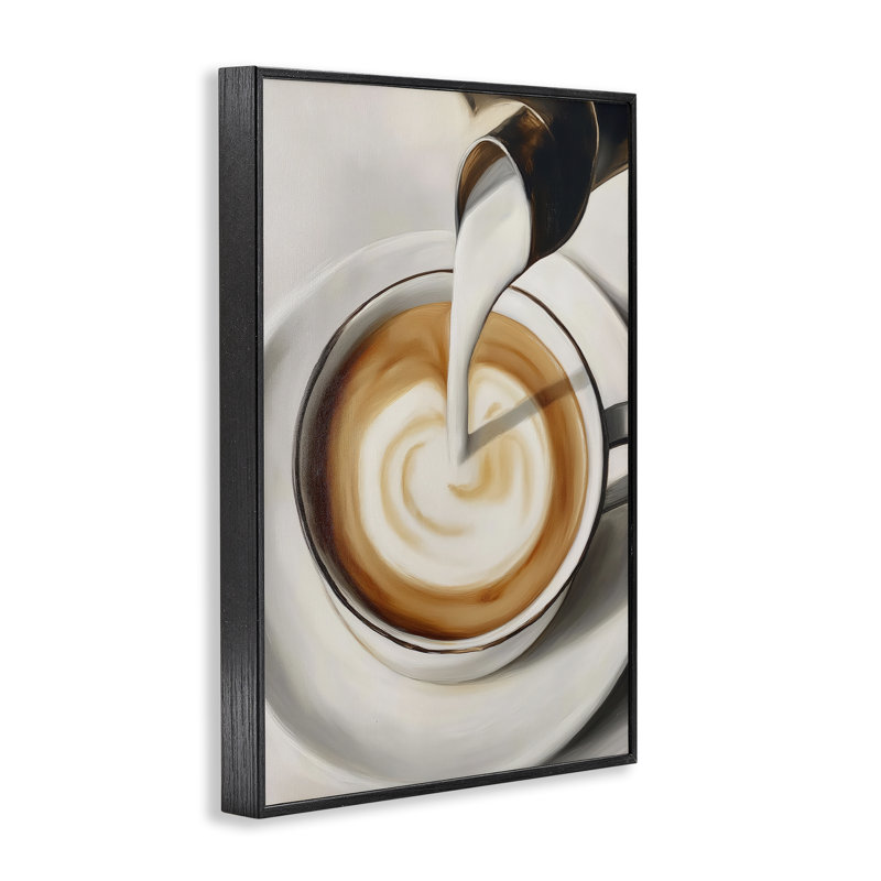 Giclée encadrée «Versing Latte Milk Swirl», conception par Annabelle Hall, H 18 po x l 12 po, Giclée encadrée noir minuit