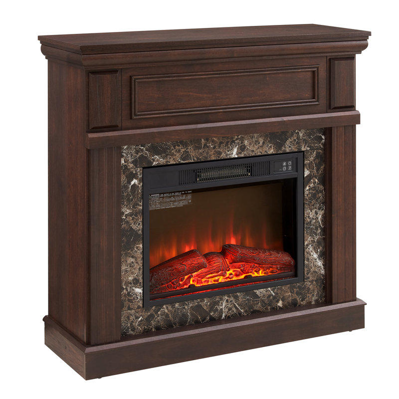 Foyer électrique Cherry - l 42,12 po x P 14 po x H 40 po, compact, réglages de flamme réglables, télécommande, contrôle de l'atmosphère chaude, sens de la conception 3D