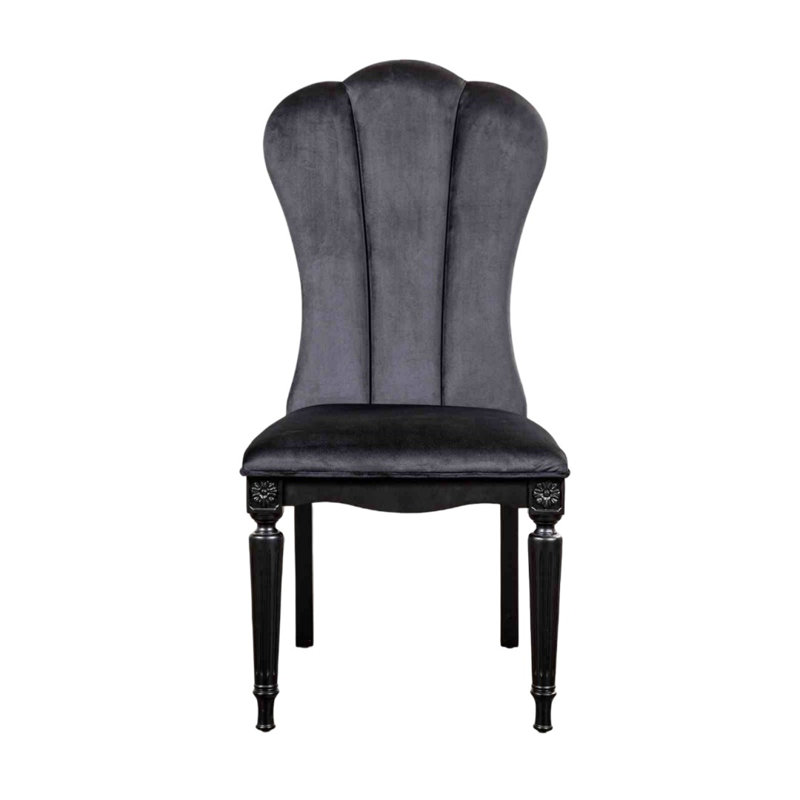 Chaise de salle à manger 2 pièces Glam Style, Noir, Noir