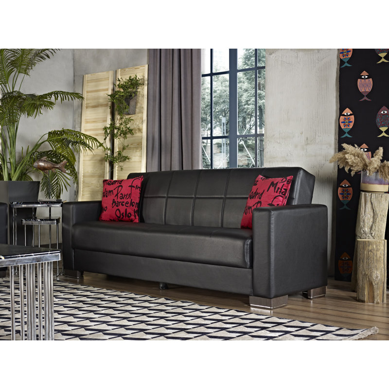 Brycelyn 84'' Faux Leather Sleeper Sofa