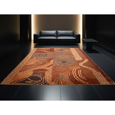 Tapis brun lavable à la machine Pahola