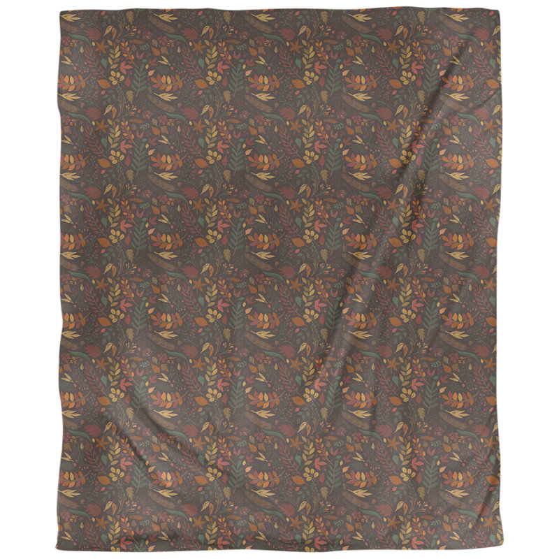 Tissu de feuillage d’automne, Marron, L 58 po x l 36 po, Faux lin