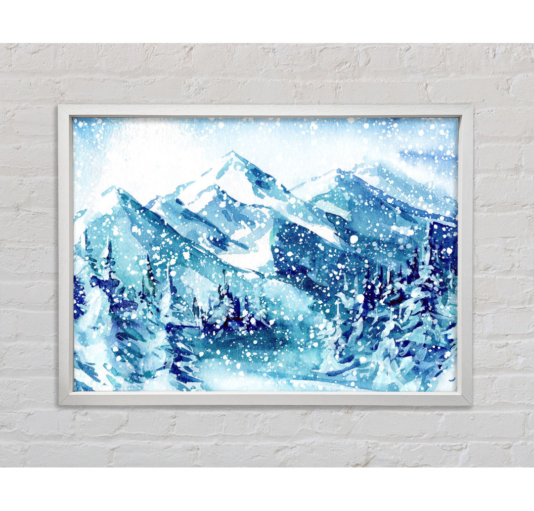 Snowy Mountains Bliss - Einzelner Bilderrahmen Kunstdrucke auf Leinwand