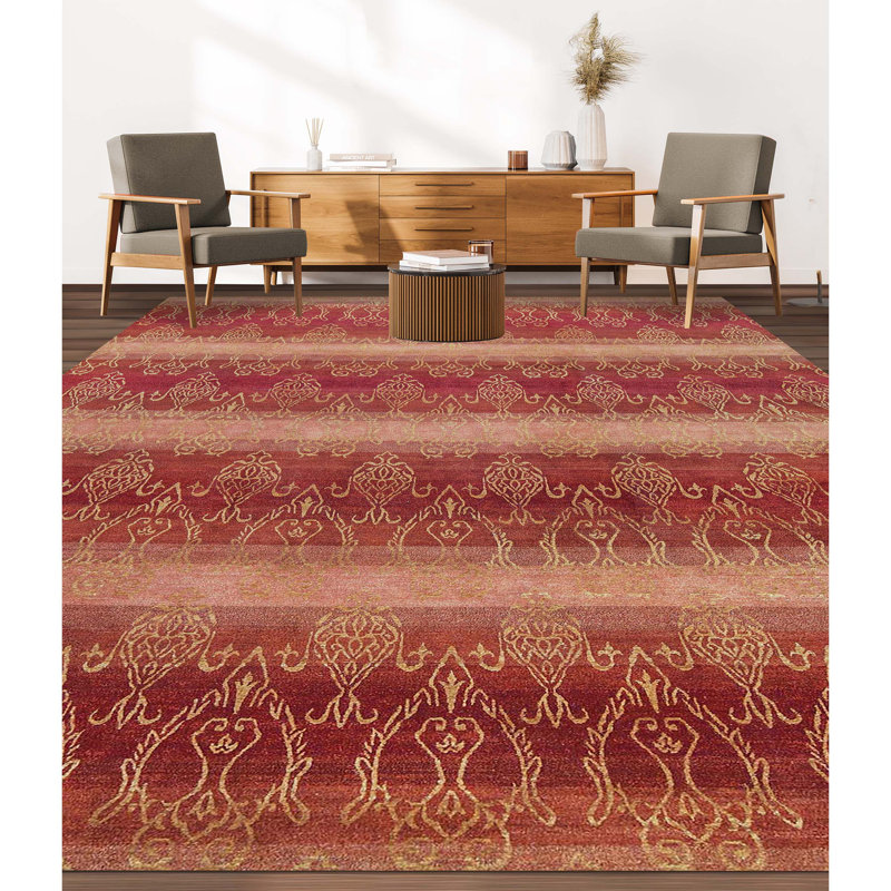 Himalayan Moroccan Area Rug in Rust