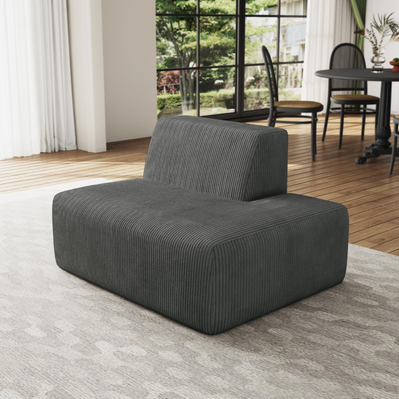 128.8Cm Wide Side Chair, Grey