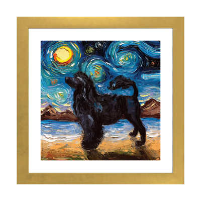 Reproduction d’art, "Portuguese Water Dog Night" par aja Trèves