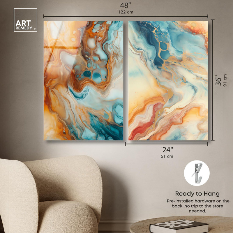 Ensemble d'art mural Marble Dawn, H 36 po x l 24 po