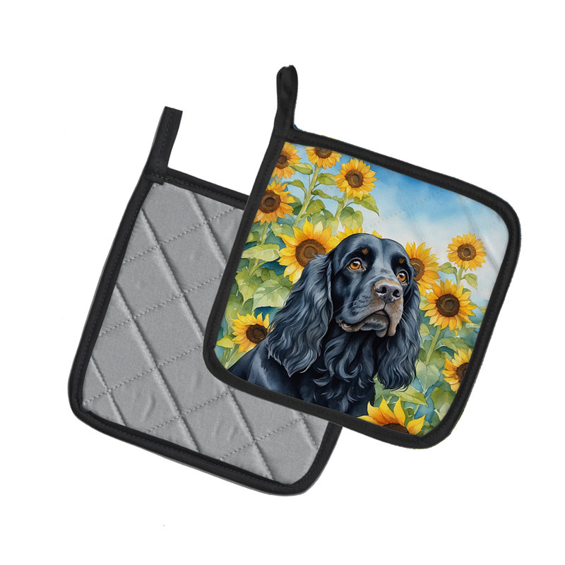 Caroline's Treasures In Sunflowers Floral Polyester Potholder Set