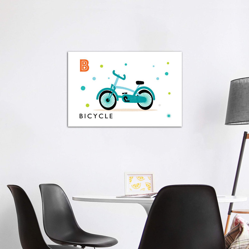 «B Is» pour vélo - impression, Pas de tapis, Toile tendue, H 32 po x l 48 po x 1,5 po