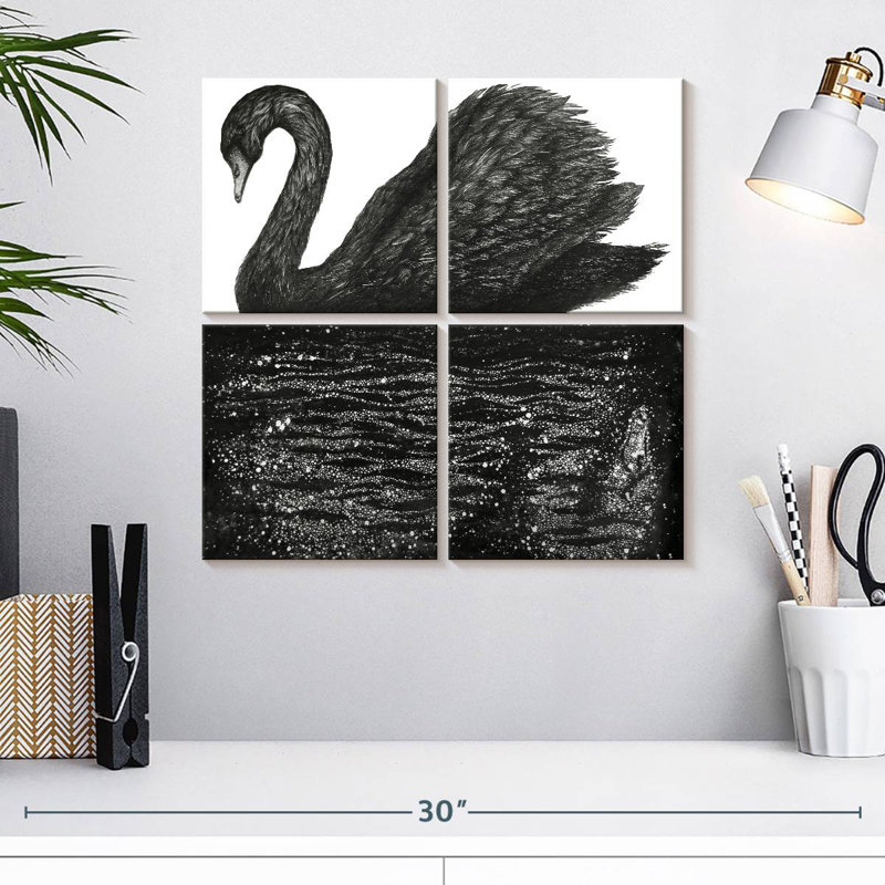 Brampt Black Swan Reflection, 18'' H x 18'' W
