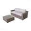 Ensemble de conversation en osier pour 2 personnes avec coussins