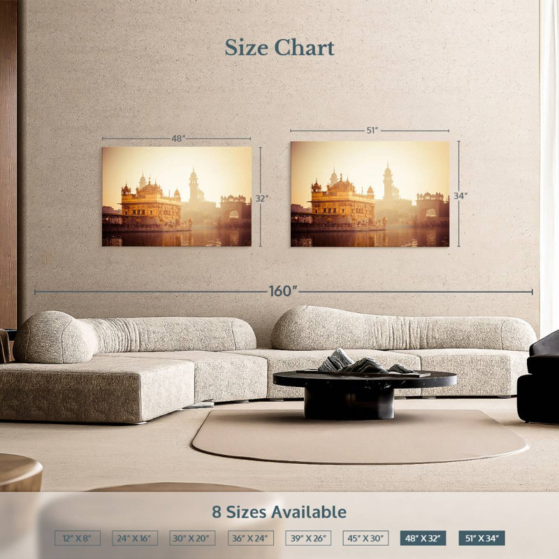 " Harmandir Sahib Temple Canvas Print ", 32" H x 48" W x 1.25" D