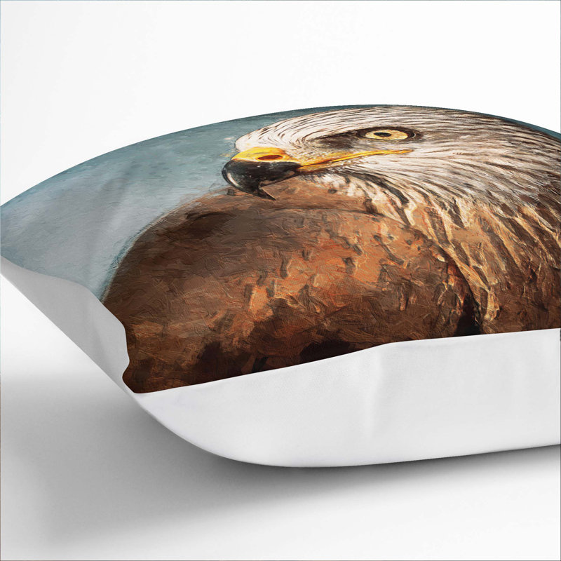 Bird Square Throw Cushion, 55cm H x 55cm W x 20cm D, White