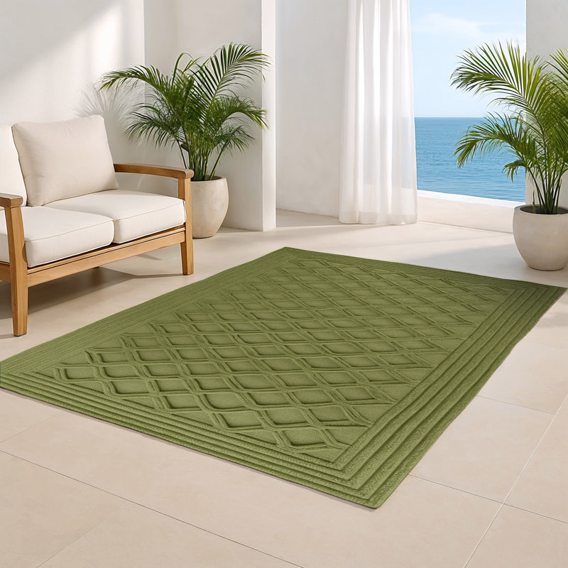 Trellis Brown Indoor and Outdoor Area Rug, Rectangle 2' x 3'