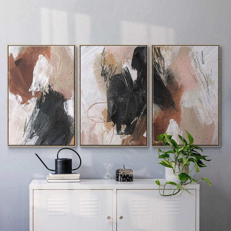 «Unbleached Neutrals I», reproduction sur toile 3 pièces, Naturel, H 36 po x l 72 po x P 2 po