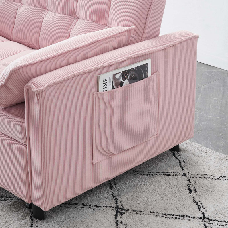 Canapé double 54,30 po 2 places avec lit escamotable 54,30 po, Rose