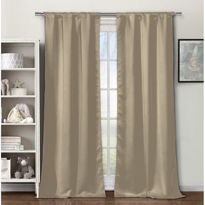 Larson Blackout Curtain Pair, 27'' W x 84'' L, Taupe