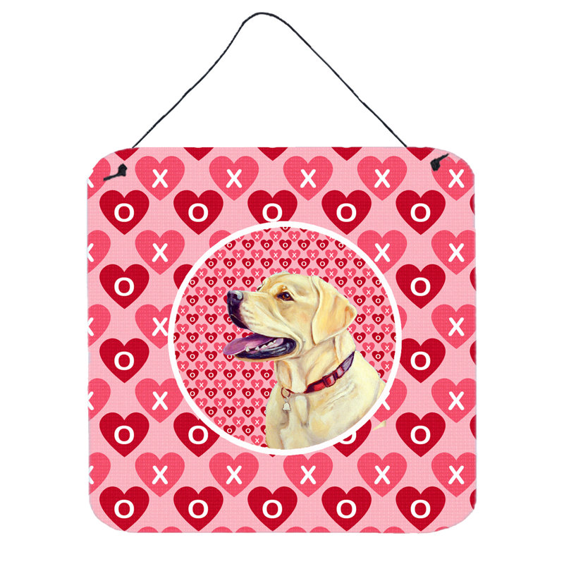 «Burniece Valentine's Love and Hearts», reproduction sur plaque, Labrador