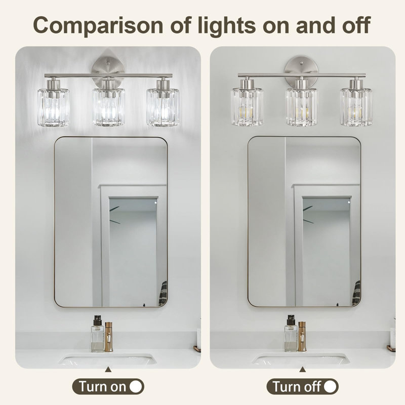 Luminaires de salle de bain 3 lumières en cristal