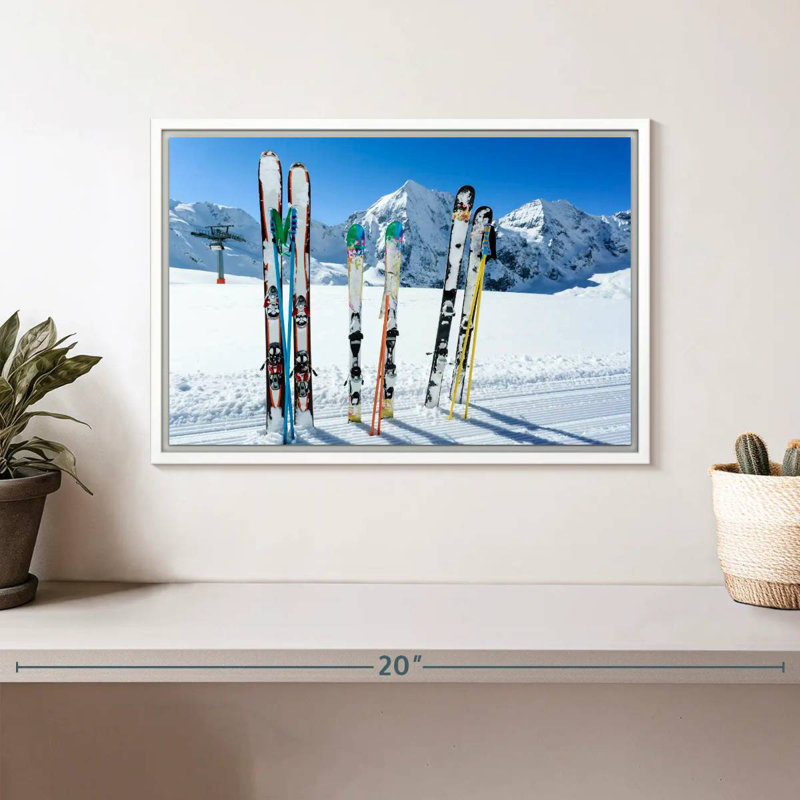 Skis des montagnes enneigées, Cadre flottant blanc, 13 po x 9 po