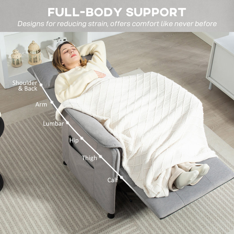80cm Wide Velvet Standard Recliner, Grey