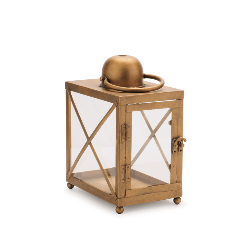 Lanterne classique en métal et verre à barre transversale (ensemble de 2)