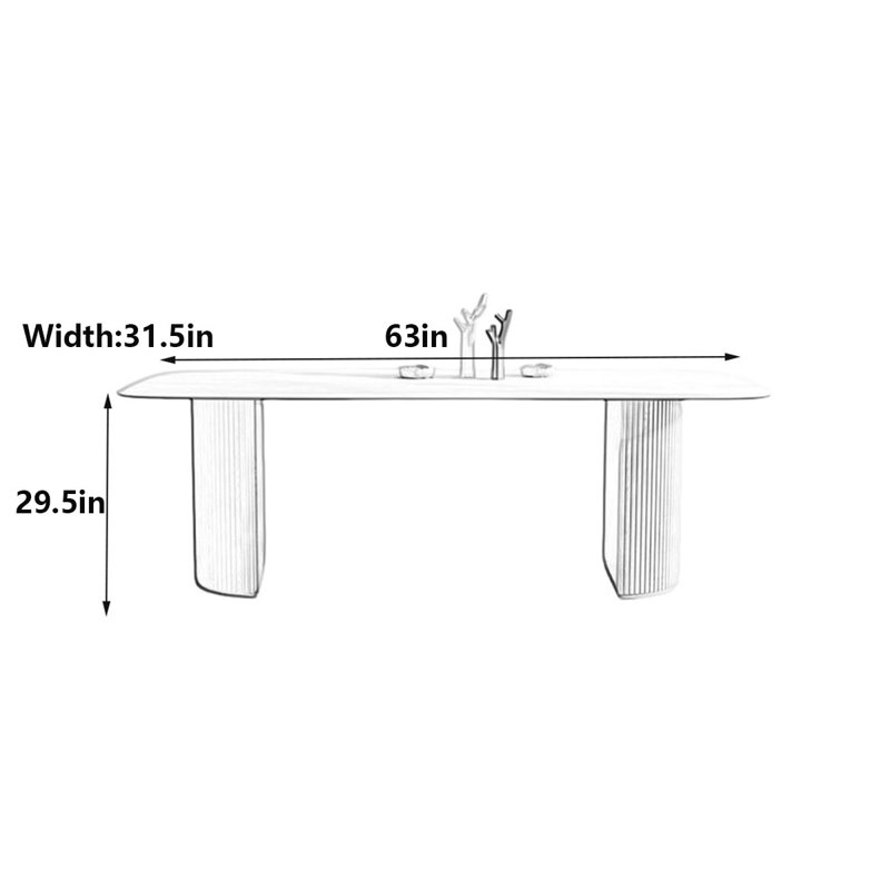 Table de salle à manger Elegant Rock, H 29,5 po x L 63 po x l 31,5 po