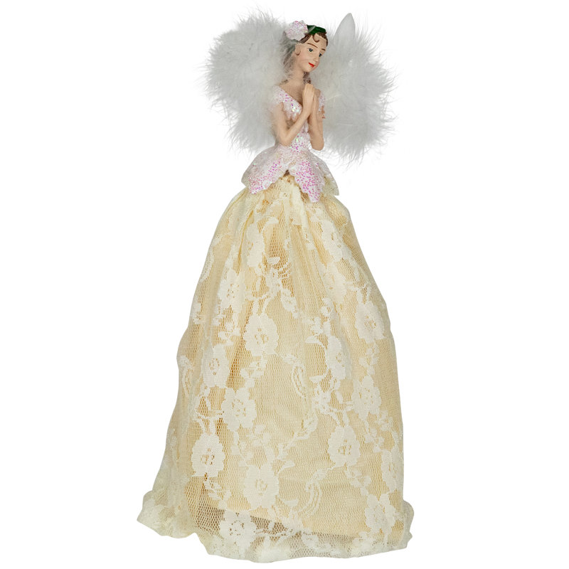 10" Champagne Angel Christmas Tree Topper Unlit