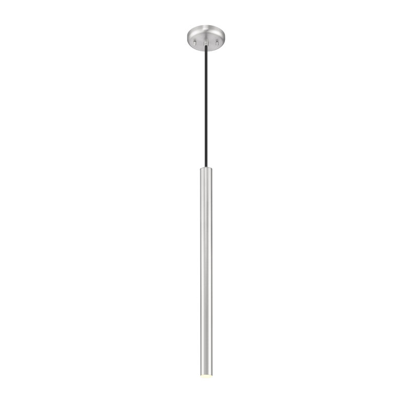 Luminaire suspendu 1 lumière Normani, Nickel brossé, H 23,75 po x l 4,75 po