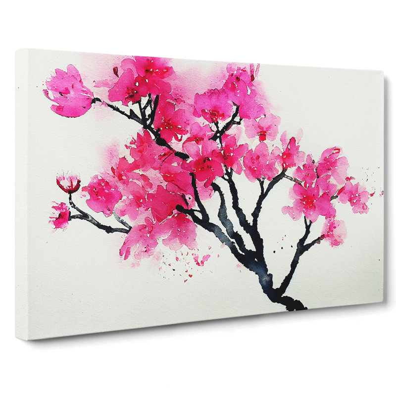Cherry Blossom Flowers Vol.4 - Wrapped Canvas Painting, 40cm H x 60cm W x 3cm D