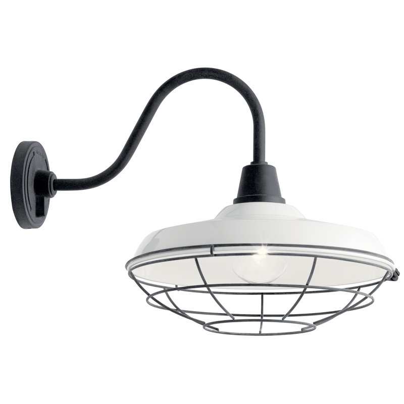 Luminaire de grange d'extérieur Sayre, Blanc, H 16,25 po x l 16,25 po x P 16,25 po