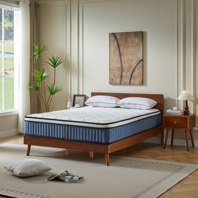14" Medium Firm Hybrid Mattress with Cooling Gel Memory Foam & Pocket Coil, Dual-Zone Edge Support, Available in Twin/Full/Queen/King Sizes, CertiPUR-US, OEKO-TEX & SGS Certified, Motion Isolation and Pressure Relief, Mattress in a Box