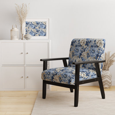 Fauteuil d'appoint rembourré bleu Blue Vintage Whispers