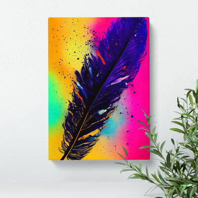 Feathers Splashed No.2 - Wrapped Canvas
