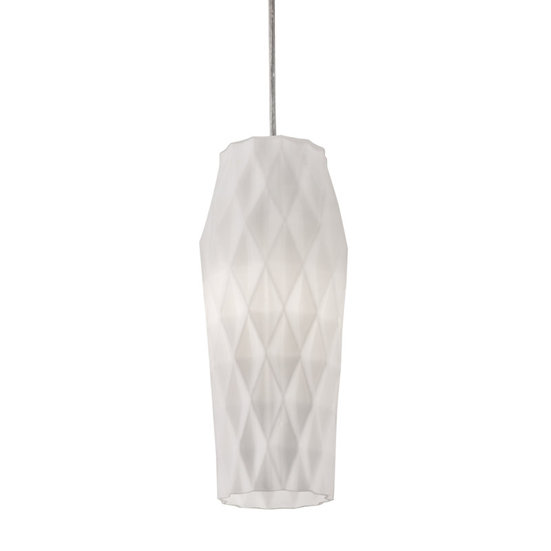 Luminaire suspendu géométrique 1 lumière Rieger, Blanc opale